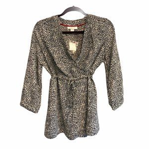 NWT Motherhood Black/White Leopard Faux Wrap